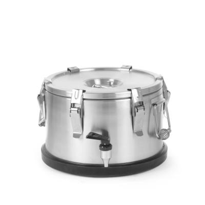 Izolovaný přenosný kontejner – se závitníkem, HENDI, Profi Line, 10L, Stříbrná, ⌀330x(H)220mm | 710128